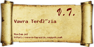 Vavra Terézia névjegykártya
