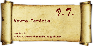 Vavra Terézia névjegykártya